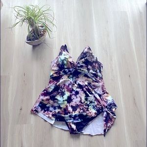 Black tie dye 3x swimsuit